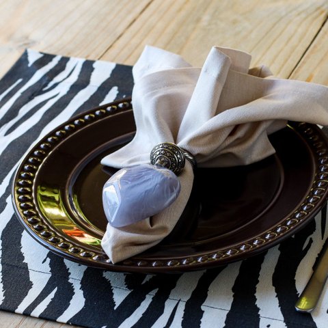 Kit Jogo Americano para 6 Lugares Mesa Posta Zebra 52x36cm