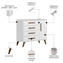 Ver imagem 6 de Quarto Infantil 3 Peças com Berço Q Encanto Retrô Branco - Qmovi