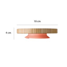 Prato Quadrado C Divisórias e Ventosa Para Alimentação Infantil Bebê 6 Meses Bambu e Silicone - 2