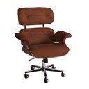 Ver imagem 1 de Poltrona Charles Eames Office Exec Couro Natural Marrom