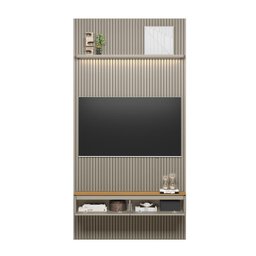 Painel Ripado para TV até 60 Polegadas com LED MDF 141CMX250CM Modular - 4 Painel Ripado para TV até 60 Polegadas com LED MDF 141CMX250CM Modular - 4