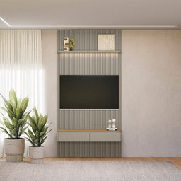 Painel Ripado para TV até 60 Polegadas com LED MDF 141CMX250CM Modular - 1 Painel Ripado para TV até 60 Polegadas com LED MDF 141CMX250CM Modular - 1