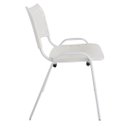 Ver imagem 4 de Cadeira Iso para Escola Escritório Comércio Branca Base Branca