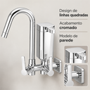 Ver imagem 2 de Torneira Cozinha de Filtro Quadrada Bica Móvel ABS Cromado