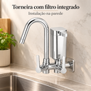 Ver imagem 6 de Torneira Cozinha de Filtro Quadrada Bica Móvel ABS Cromado