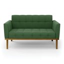 Ver imagem 6 de Poltrona Namoradeira Decorativa Karen Pés Fixo em Madeira Castanho Suede Verde G19 - Gran Belo