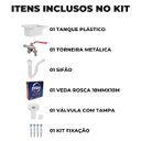 Ver imagem 2 de Tanque de Plástico 34l Branco+ Torneira Duas Saídas + Sifão Universal 61cm Branco + Veda Rosca