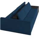 Ver imagem 4 de Sofá Ilha Modular para Sala 312cm com Puff Dublin K01 Veludo Azul Marinho e Sintético Preto - Lyam