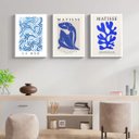 Ver imagem 1 de Kit 3 Quadros Modernos Matisse - Azul 45x34cm:madeira Preta