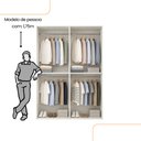 Ver imagem 4 de Guarda Roupa Casal Modulado Versa em MDF 4 Portas com 4 Cabideiros e 2 Prateleiras