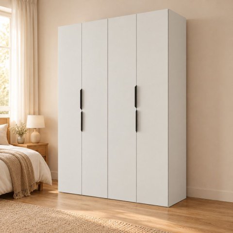 Guarda Roupa Casal Modulado Versa em MDF 4 Portas com 4 Cabideiros e 2 Prateleiras