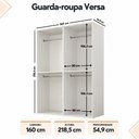 Ver imagem 3 de Guarda Roupa Casal Modulado Versa em MDF 4 Portas com 4 Cabideiros e 2 Prateleiras