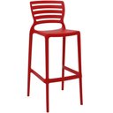 Ver imagem 2 de Kit 4 Banquetas Cadeiras Altas Tramontina Plástico Resistente até 182kg Sofia Summa Vermelho