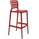 Ver imagem 4 de Kit 4 Banquetas Cadeiras Altas Tramontina Plástico Resistente até 182kg Sofia Summa Vermelho