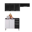 Ver imagem 2 de Cozinha Itatiaia Luce 7 Portas com Balcão 2 Gavetas Preto e Armários Aéreos Pretos