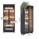 Ver imagem 3 de Kit com Cristaleira Led e Buffet Aparador Porta Vidro Preto Colibri