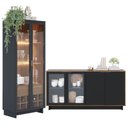 Ver imagem 1 de Kit com Cristaleira Led e Buffet Aparador Porta Vidro Preto Colibri