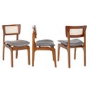 Ver imagem 2 de Kit 2 Cadeiras de Jantar Portugal em Madeira Imbuia Tela Rattan Linho Cinza L55