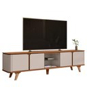 Ver imagem 1 de Rack Bancada Roma 217cm Cedro/Off White para TV até 60” - Casa D Cedro/Off White