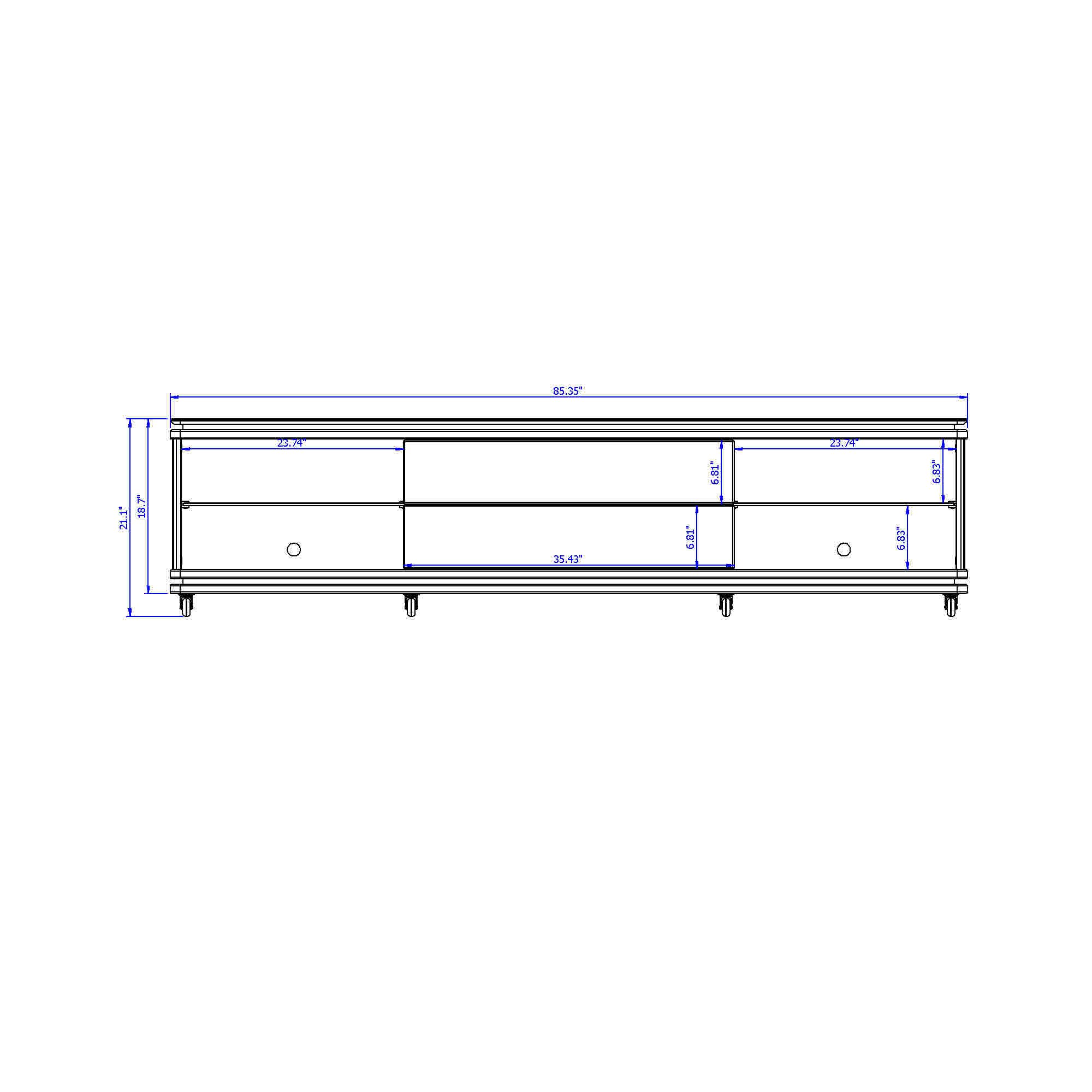 Rack para Tv até 75 Polegadas Martin (217cm) - Off White/freijó - 7