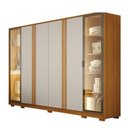 Ver imagem 4 de Guarda Roupa Casal Prime 6 Portas com LED com Cômoda San Marino 8 Gavetas Cinamomo Off White Leifer
