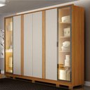 Ver imagem 3 de Guarda Roupa Casal Prime 6 Portas com LED com Cômoda San Marino 8 Gavetas Cinamomo Off White Leifer