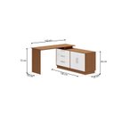 Ver imagem 3 de Mesa Escrivaninha com Cômoda com 3 Gavetas e 2 Portas American Marrom/Freijó com Branco