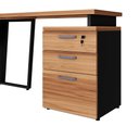 Ver imagem 6 de Mesa Escritório 1,50m Gaveteiro 3 Gavetas e Chave F5 Office Cor:nogal com Preto