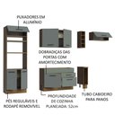 Ver imagem 5 de Armário de Cozinha Completa 290cm Rustic/Cinza Agata Madesa 02
