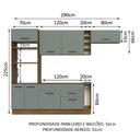 Ver imagem 4 de Armário de Cozinha Completa 290cm Rustic/Cinza Agata Madesa 02