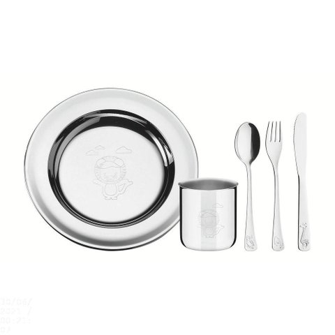 Kit Infantil Tramontina para Refeição em Aço Inox 5 Peças Tramontina