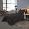 Kit Cobre Leito Colcha Dual Solteiro 2 Peças Matelado Dupla Face Liso Preto 100% Poliéster - 1