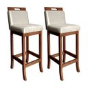 Ver imagem 1 de Kit 2 Banquetas Alta com Encosto Milão 104 Cm Madeira Maciça Suede Bege CCS