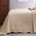 Ver imagem 3 de Kit Cobre Leito Bordado Casal 3 Peças 220x240cm Ipê Bege Bouti Jolitex