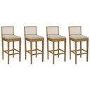 Ver imagem 1 de Kit 4 Banquetas Sala Jantar Sara 1bmm005ca Premium Madeira Maciça 4 Un Carvalho/boucle Bege/tela