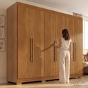 Ver imagem 7 de Guarda-Roupa Casal Malta 6 Portas 2 Gavetas com Pés Yescasa