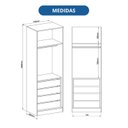 Ver imagem 3 de Guarda Roupa Modulado 2 Portas Reflecta Requinte 100% MDF