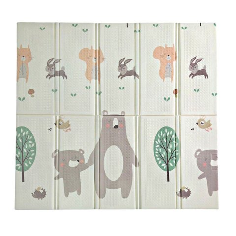 Tapete Infantil Atividades Dobrável 120x120cm Espessura 8mm Urso
