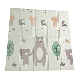 Tapete Infantil Atividades Dobrável 120x120cm Espessura 8mm Urso - 4