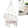 Rede Cadeira de Balanço de Algodão Suspensa Quintal Descanso Varanda Teto Jardim Sacada Decoração Tr - 1