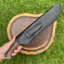 Ver imagem 6 de Facão Fighter Artesanal 10" Aço Carbono 5160 Full Tang 4mm Cabo Madeira Imbuia com Bainha