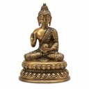 Ver imagem 1 de Escultura Indiana Buda em Metal Cor Dourado Envelhecido 25 cm