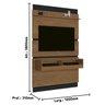 Painel para TV Torino Naturale com Preto - EDN Móveis - 6