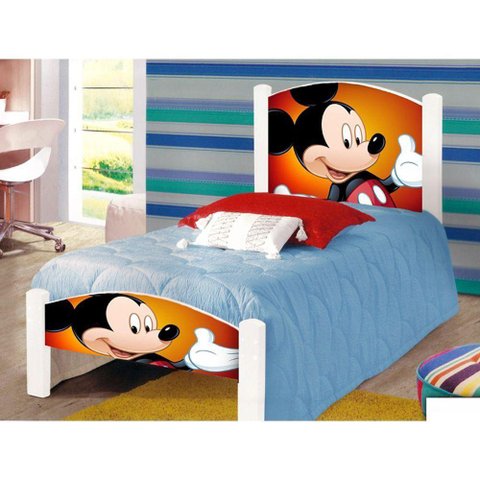 Cama Solteiro Infantil Mickey Branco