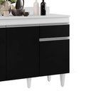 Ver imagem 5 de Balcão Gabinete 120cm com Tampo 3 Portas 1 Gaveta Arizona Branco/preto - Lumil Móveis