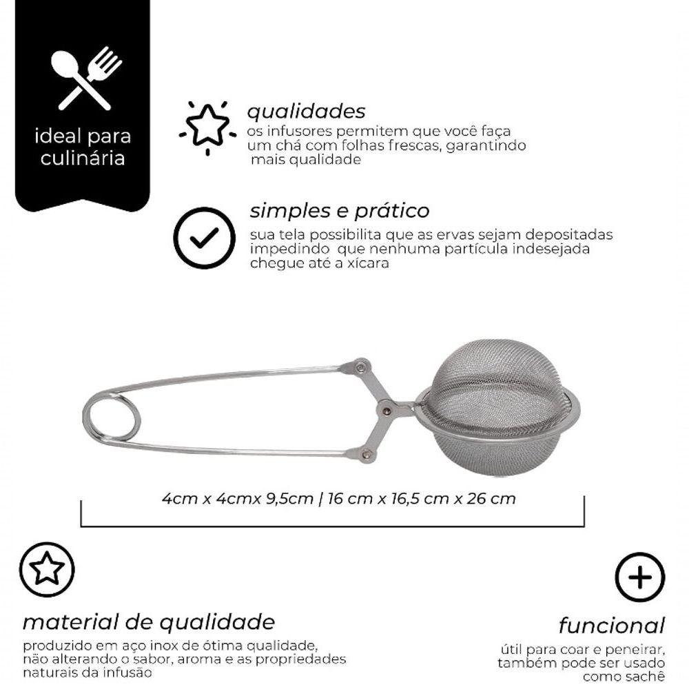 Infusor de Inox com Cabo para Chá - Mimo Style - 9