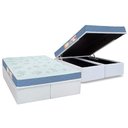 Ver imagem 1 de Cama Box Baú King: Colchão Espuma Castor D45 Sleep Max Duplo + Base CRC Courano White(193x203)