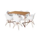 Ver imagem 6 de Mesa Industrial Jantar Canela 137X90Cm Base Cobre V Com 6 Poltronas Brancas Base Cobre Cobre