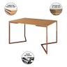 Mesa Industrial Jantar Canela 137X90Cm Base Cobre V Com 6 Poltronas Brancas Base Cobre Cobre - 5