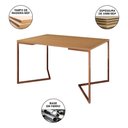 Ver imagem 5 de Mesa Industrial Jantar Canela 137X90Cm Base Cobre V Com 6 Poltronas Brancas Base Cobre Cobre